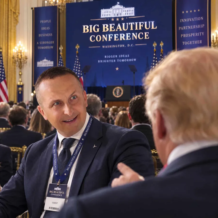 AI-generated: on stage at the Big Beautiful Conference